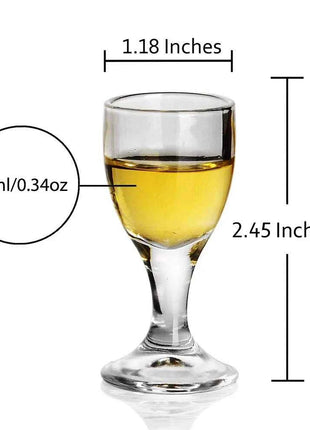Set Mini Calici Shot 10/15/25ml Trasparenti con Piede Alto per Liquori e Spirits