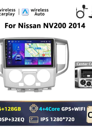 Podofo 9INCH AI Voice Android  2din Car Radio for NV200 NV 200 2009-2014 CarPlay Car Stereo Android Auto 4G GPS Navigation WiFi