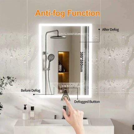 LUVODI Smart LED Medicine Cabinet with Bluetooth Speakers, Defogger & Jewelry Storage,50x70cm Wall-Mounted Bathroom Mirror