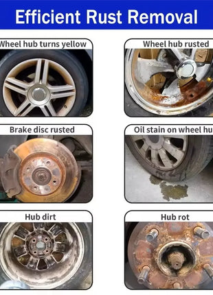 Ultimo detergente antiruggine per auto, cura delle ruote, rimozione rapida della ruggine, spray antiruggine per tubi di scarico auto, pulisce le macchie di polvere metallica
