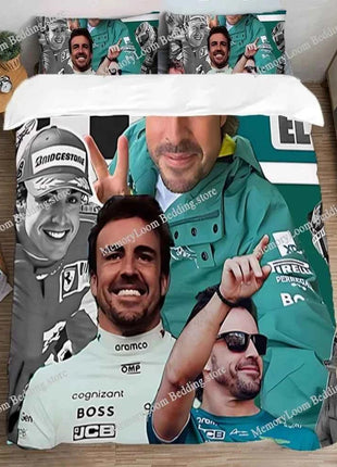 Single Double Large Size Queen Bed Comforter Sets A-Aston Martin Aramco Formula One TeamS Bedding Decorations Quilt Cover Set