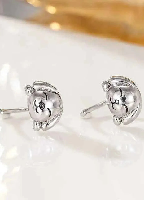 Orecchini a Forma di Cane Huitan per Donne, Accessori Moda Quotidiana e da Festa, Gioielli Eleganti e Versatili in Metallo, Regalo