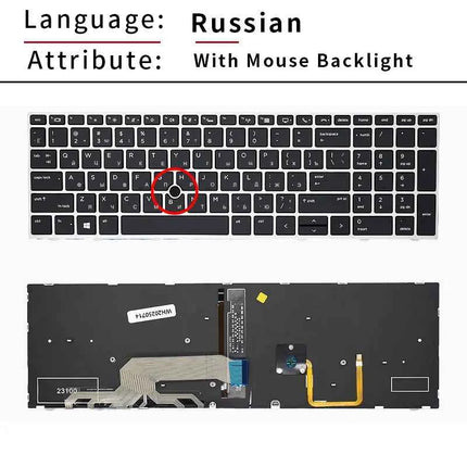 Replacement US/RU Russian Backlit Keyboard for HP ZBOOK 15 G5 G6, ZBook 17 G5 G6 L29635 L12765-041 L28407 L12764-071
