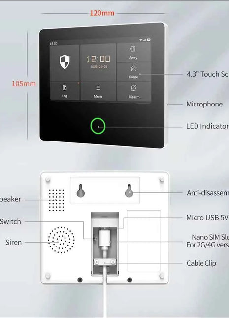Staniot WiFi 4G sistema di sicurezza domestica protezione di sicurezza Wireless Tuya Smart Home sensori di allarme sirena integrata funziona con Alexa,Supporta il kit antifurto per il telecomando dell'app