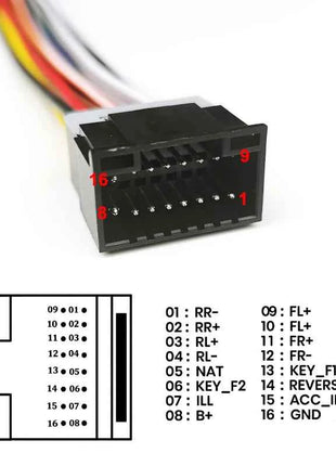 Cablaggio di Prolunga a 16 Pin, Plug and Play, Lunghezza 300mm, 10 Pezzi/Lotto, Adattatore per Autoradio Android a 16 Pin