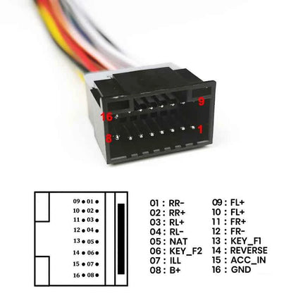 Cablaggio di Prolunga a 16 Pin, Plug and Play, Lunghezza 300mm, 10 Pezzi/Lotto, Adattatore per Autoradio Android a 16 Pin