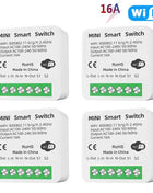 16A Tuya WiFi Smart Switch 2-way Control with Energy Monitor Switch Mini Smart Breaker Smart Life Control  Alexa Via Google Home