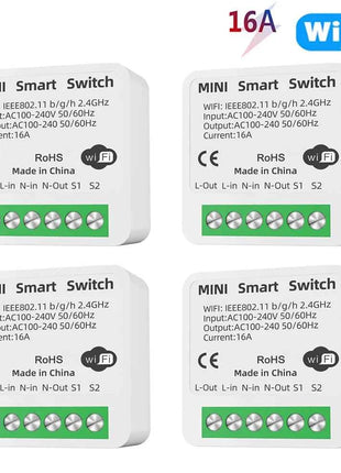 16A Tuya WiFi Smart Switch 2-way Control with Energy Monitor Switch Mini Smart Breaker Smart Life Control  Alexa Via Google Home