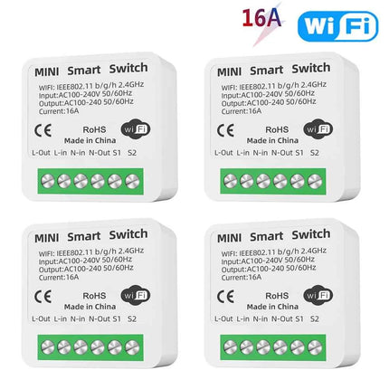 16A Tuya WiFi Smart Switch 2-way Control with Energy Monitor Switch Mini Smart Breaker Smart Life Control  Alexa Via Google Home