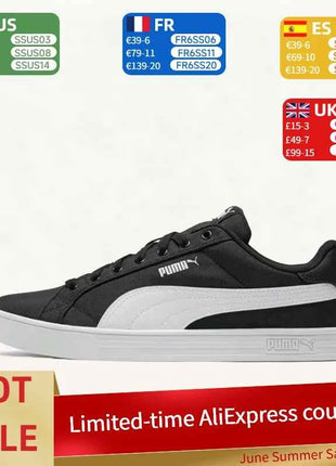 Puma Smash Vulc: Sneakers casual basse (unisex) antiscivolo, resistenti, leggere, versatili e traspiranti - Nero 385554-02