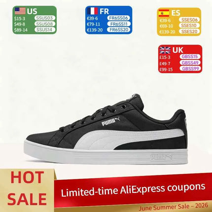 Puma Smash Vulc: Sneakers casual basse (unisex) antiscivolo, resistenti, leggere, versatili e traspiranti - Nero 385554-02