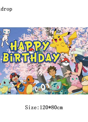 Forniture per decorazioni per feste di compleanno a tema Pokemon Cartoon Pokemon Go Stoviglie Tazze Piatti Palloncino Pikachu per bomboniere per baby shower
