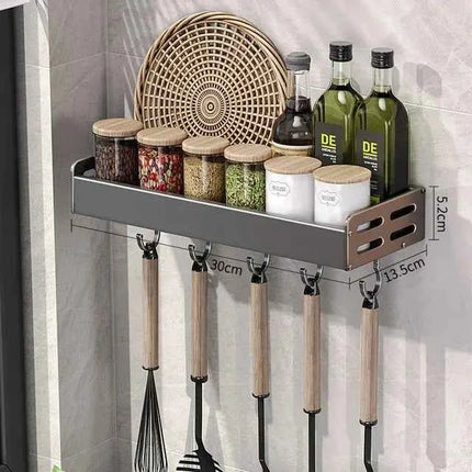 Portaspezie da Parete con Dispenser Olio e Aceto - Organizer Cucina