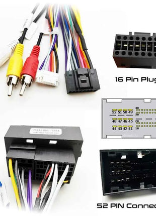 Adattatore per cablaggio radio CAN Bus Box Spina da 16 pin a cavo da 52 pin per Jeep Renegade Cherokee Compass Dodge RAM 1500