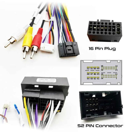 Adattatore per cablaggio radio CAN Bus Box Spina da 16 pin a cavo da 52 pin per Jeep Renegade Cherokee Compass Dodge RAM 1500