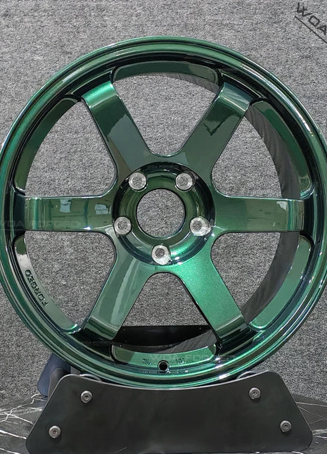 Nuove Ruote TE37 WOAFORGED Leggere in Alluminio Forgiato Cromato per Auto da Corsa GT, Design Personalizzato, PCD 5x120/114.3/100, Foro 98mm, ET 40mm