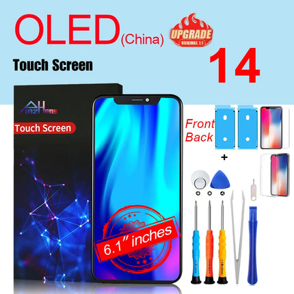 PINZHENG Schermo di alta qualità INCELL LCD OLED per iPhone 14 Pro 15 Plus 13 Pro Max Display per sostituzione iPhone con strumenti