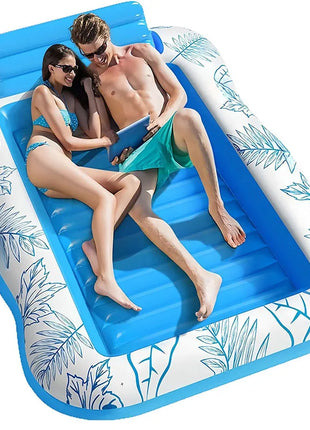 Inflatable Double Floating Mattress Beach Lounger Swimming Ring Tube Water Leisure Bed Swimming Air Mattresses Sleeping Pool