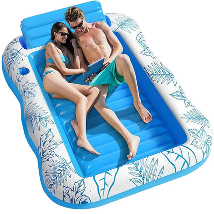 Doppio materasso galleggiante gonfiabile Sedia a sdraio da spiaggia Anello da nuoto Tubo Letto per il tempo libero in acqua Materassi ad aria per il nuoto Piscina per dormire