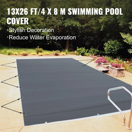 VEVOR Copertura di Sicurezza per Piscina in Carbone da 4x8M, Telo di Copertura per Piscina Rettangolare in Polipropilene, Coperchio Rettangolare di Piscina Interrata per Casa Giardino Hotel Ingegneria
