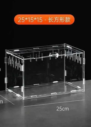 Transparent Acrylic Reptile Terrarium Habitat Box Nano Arboreal Tarantula Enclosure Spider Scorpion Bearded Dragon Habitat