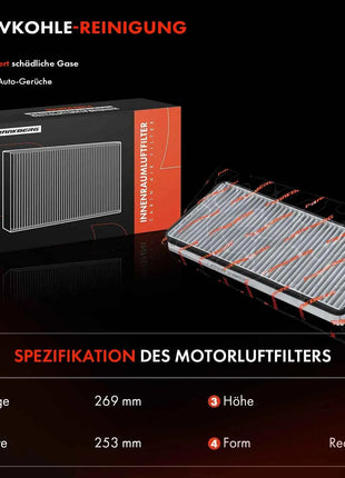 Filtro Abitacolo Frankberg 1x con Carbone Attivo per Peugeot 406 Porsche 911 Boxster Cayman 1995-2000 99757121900 99657221902
