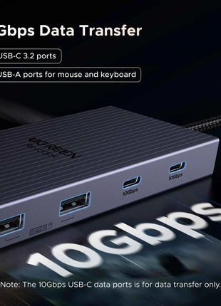 UGREEN USB HUB 4K120Hz DP Type-C to 4K60Hz 2xHDMI SD/TF RJ45 3.5mm USB3.2 Gen2 10Gbps Data for Laptop Dell HP Lenovo Accessories
