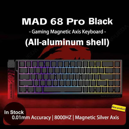 MADLIONS MAD 60/68HE Gaming Magnetic Switch Keyboard Wired Key Web Drive Custom 8K 61/68 Return RT Adjustable Keystroke Hot Swap