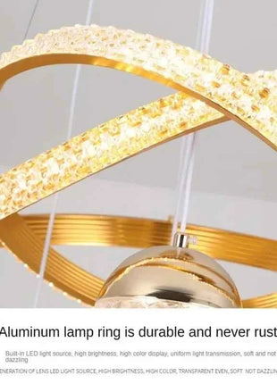 Lampada a sospensione a sfera in cristallo imitazione acrilico di lusso Nordic Lustre Home Deco Sala da pranzo Lampadario a soffitto Apparecchio per isola della cucina