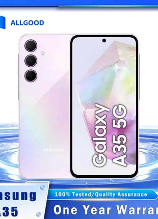 Original Samsung Galaxy A35 A356U 5G Mobile Phone NFC 6GB+128GB 120Hz 6.7'' 50MP+8MP+5MP+13MP Exynos 1380 Octa-Core A53