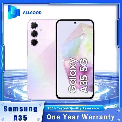 Original Samsung Galaxy A35 A356U 5G Mobile Phone NFC 6GB+128GB 120Hz 6.7'' 50MP+8MP+5MP+13MP Exynos 1380 Octa-Core A53