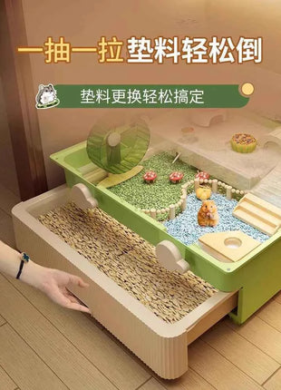 Hamster cage special oversized luxury villa golden bear wintering double-layer transparent basic cage flower branch mouse feedin