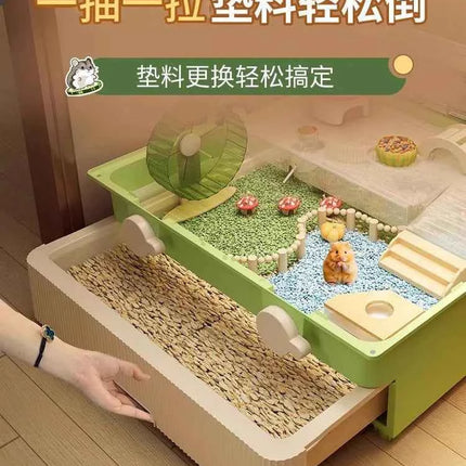 Hamster cage special oversized luxury villa golden bear wintering double-layer transparent basic cage flower branch mouse feedin
