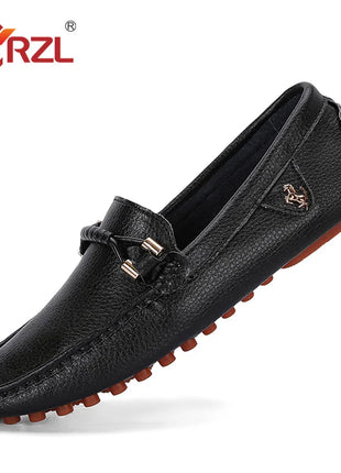 YRZL Mocassini da uomo Scarpe in pelle fatte a mano Scarpe da guida casual Scarpe slip-on Mocassini comodi di lusso Scarpe da uomo Taglie forti 37-48