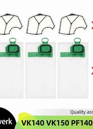 For Vorwerk Kobold VK140 VK150 Upright PF 140/150 Dust Bag Replacement Kit Vacuum Cleaner Spare Accessories