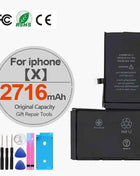 High Capacity Battery For iPhone 4 4S 5 5S 5C SE 2020 6 6S 7 8 SE2 Plus X XR XS 11 Pro Max Mobile Phone Pack New 0 Cycle Seal