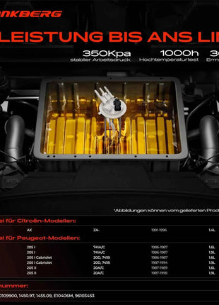 Pompa carburante Frankberg 1x per Citroën AX ZA - Peugeot 205 I 741A/C 205 I Cabriolet 20D 741B 205 II 20A/C 1986-1998 96182650