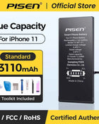PISEN Phone Battery For iPhone 11 12 13 14 15 Mini Pro Max Plus SE2 SE3 Matches Original Capacity 0 Cycles Battery Replacement