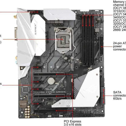 ASUS ROG STRIX Z370-E GAMING LGA1151 DDR4 DP HDMI DVI M.2 Z370 ATX Motherboard with onboard 802.11ac and USB 3.1 for 8th GeN