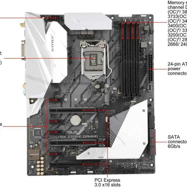 ASUS ROG STRIX Z370-E GAMING LGA1151 DDR4 DP HDMI DVI M.2 Z370 ATX Motherboard with onboard 802.11ac and USB 3.1 for 8th GeN