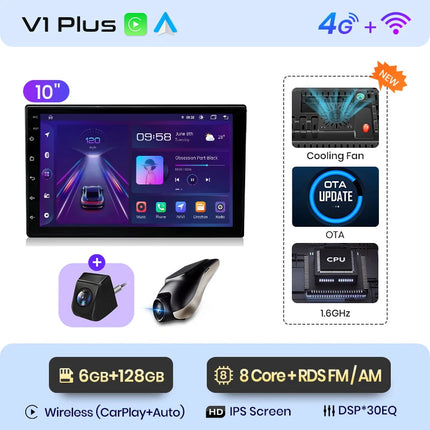 Junsun Qualcomm 8-Core 360 View Camera Universal Stereo 7" 9" 10" Car Radio CarPlay Android Auto Multimedia Player GPS DSP WiFi