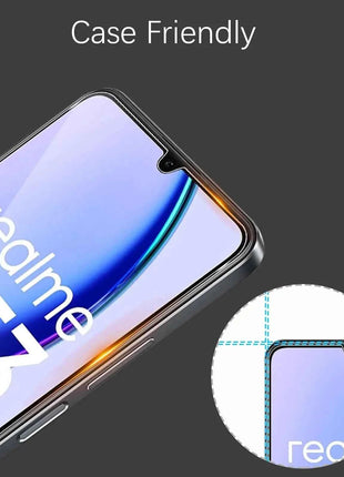 Screen Protector For Realme C53, Tempered Glass HD Crystal  9H Anti Scratch Case Friendly Mica High Aluminum