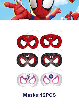 Set Decorazioni per Festa di Compleanno Spidey e Amici, Articoli per la Tavola, Bicchieri, Piatti, Palloncini, Striscione, Sacchetti Regalo, Decorazioni per Torte, Accessori per Bambini