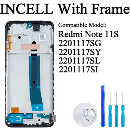 2201117 TG 2201117 SG Premium Lcd per Xiaomi Redmi Note 11 Display Touch Screen Digitizer Pannello di montaggio per Redmi Note 11S LCD
