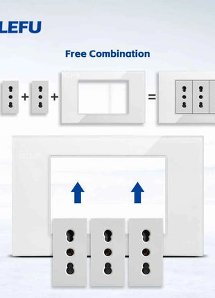DELEFU Vetro temperato bianco Italia USB TypeC Presa a muro a ricarica rapida Schuko Tuya Wifi Smart Switch Sat TV Tel Campanello Cile