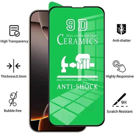4PCS Pellicola ceramica trasparente per iPhone 17 16 15 14 11 13 12 Pro Max Air 16e 15 14 16 Plus 13 12 Mini XS Max XR X 8 Protezione schermo