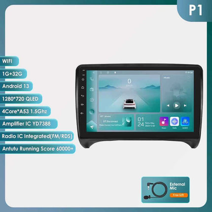 9" Hizpo 2Din Android Auto Car Radio for Audi TT MK2 8J 2006 - 2014 Snapdragon 6115 GPS Navigation SWC DSP 4G BT CarPlay 360°CAM