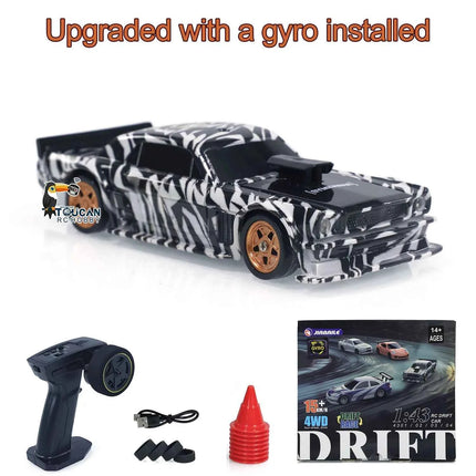 Gifts 1/43 RC Drift Car with Gyro Upgraded Ver 2.4G Remote Control Mini Drift Race Car 4WD Radio Control RC Toys Traffic Cones