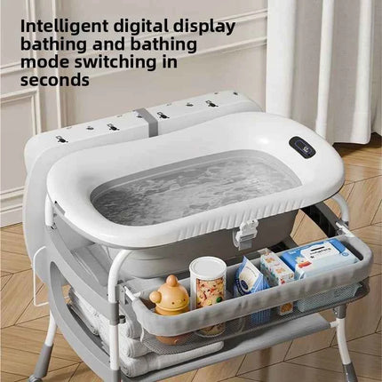 Portable Foldable Baby Diaper Changing Station with Adjustable Height Non Slip Base Storage Shelf Newborn Care Table