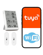 Tuya WiFi Weather Station Kit Smart Thermo-hygrometer WiFi Gateway and IP65 Waterproof 433mhz Outdoor Thermo-hygrometer with App Alert